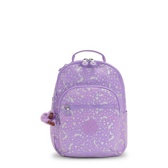 Kipling Seoul Small Printed Tablet Rugzak Paars | NL 1602IL